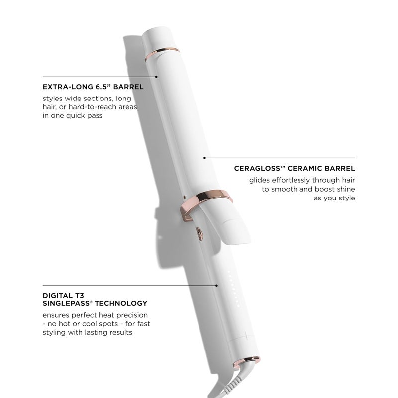 T3 SinglePass Curl X Extra-Long Barrel 1", 1.25", 1.5" Curling Iron with 9 Heat Settings and Ceramic Barrel for Fast Styling and Lasting Results on All Hair Types - Image 3